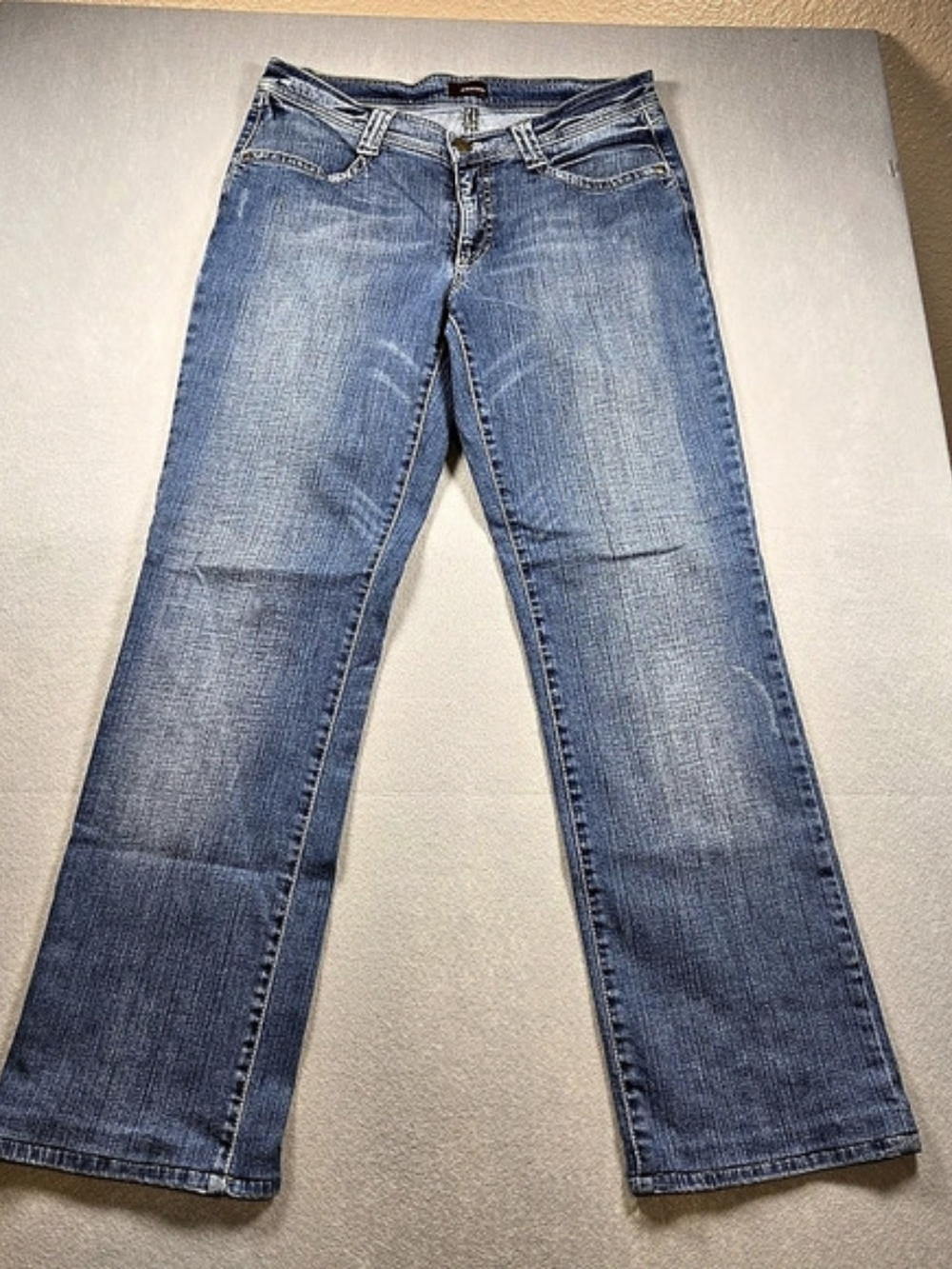 CAMBIO Nathalie Bootcut Jeans Size 12 Medium Wash Embroidered Flap Pocket Y2K